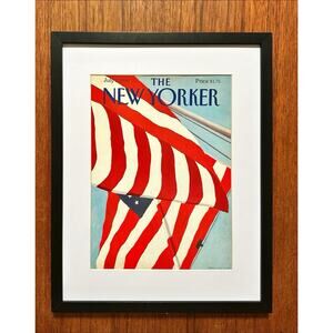 Framed 1990 The New Yorker July 2 Magazine Cover Gretchen Dow Simpson Flag